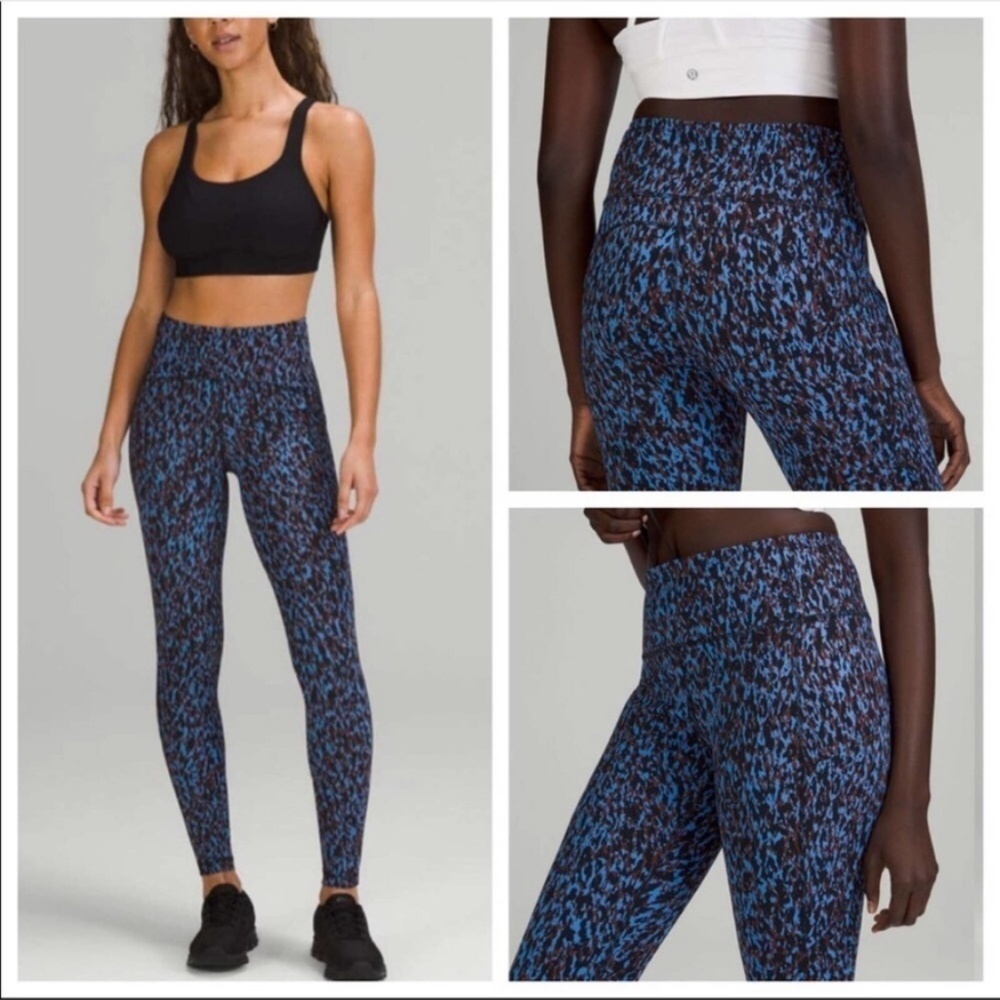 NEW! Lululemon High Rise Tight 25” Size 2 Leopard Camo Blue Nile 6922